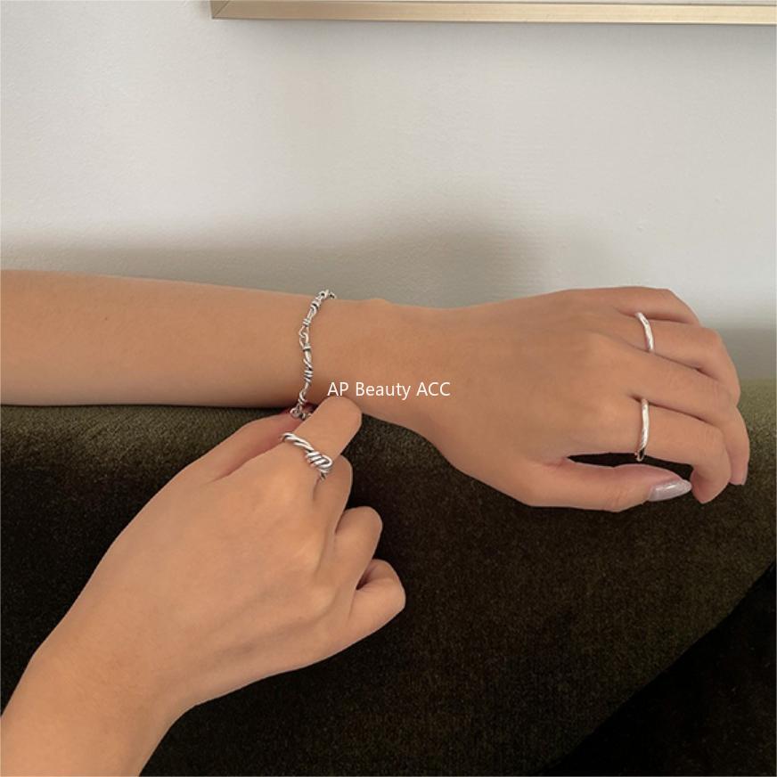 F관 - 925 실버 트위스트 오픈형 반지 [J1915] 25.10-5