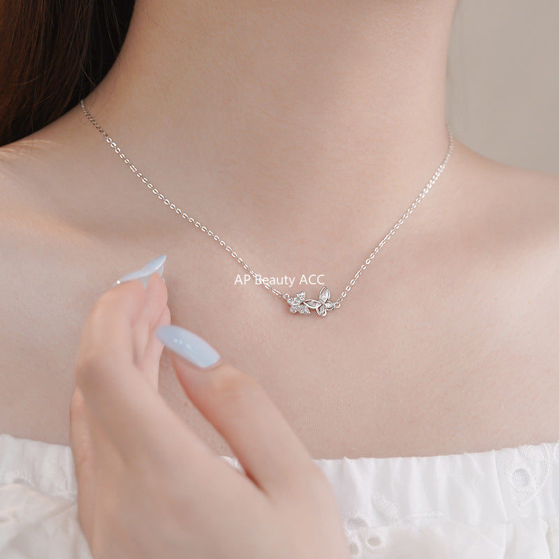 B관 - 999 실버 더블 나비 펜던트 목걸이 [YC3079N_1] 25.10-1