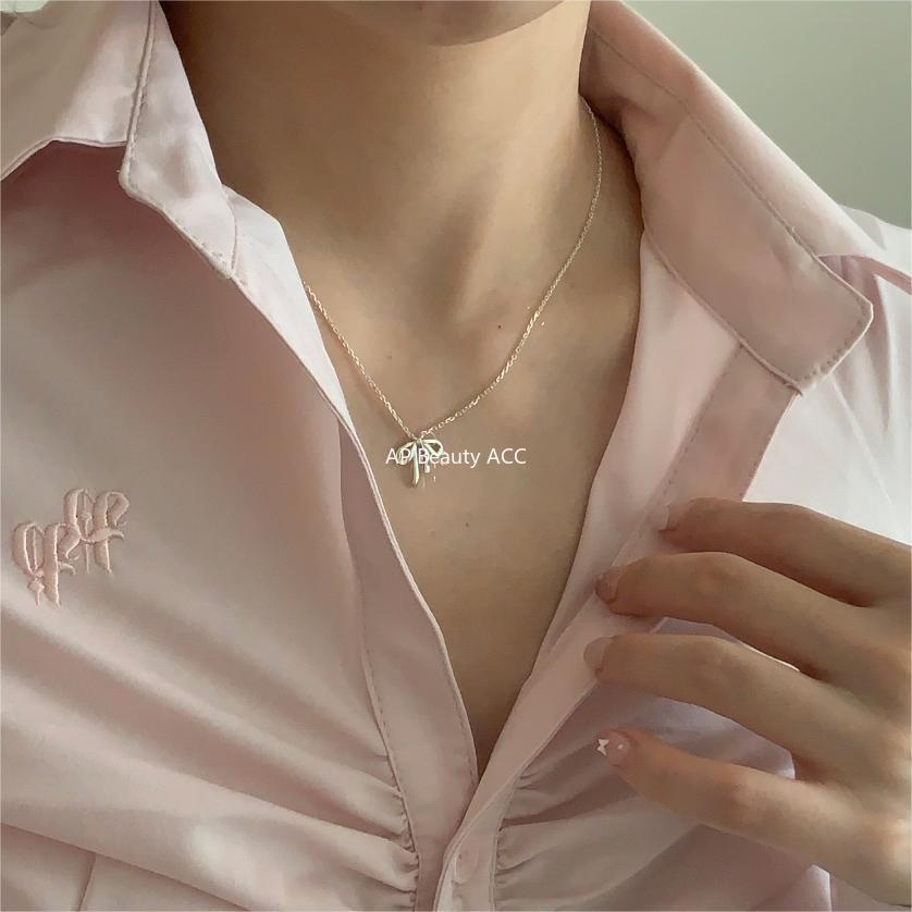 F관 - 925 실버 리본 펜던트 목걸이 [B1297] 24.06-2