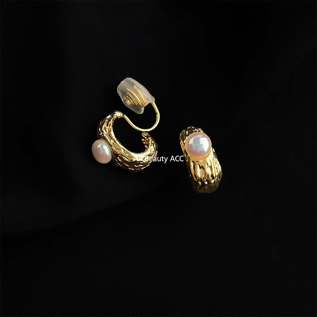 C관 - 담수 진주 골드 도금 나선형 이어커프 귀걸이 [EJ0203P] 25.02-3