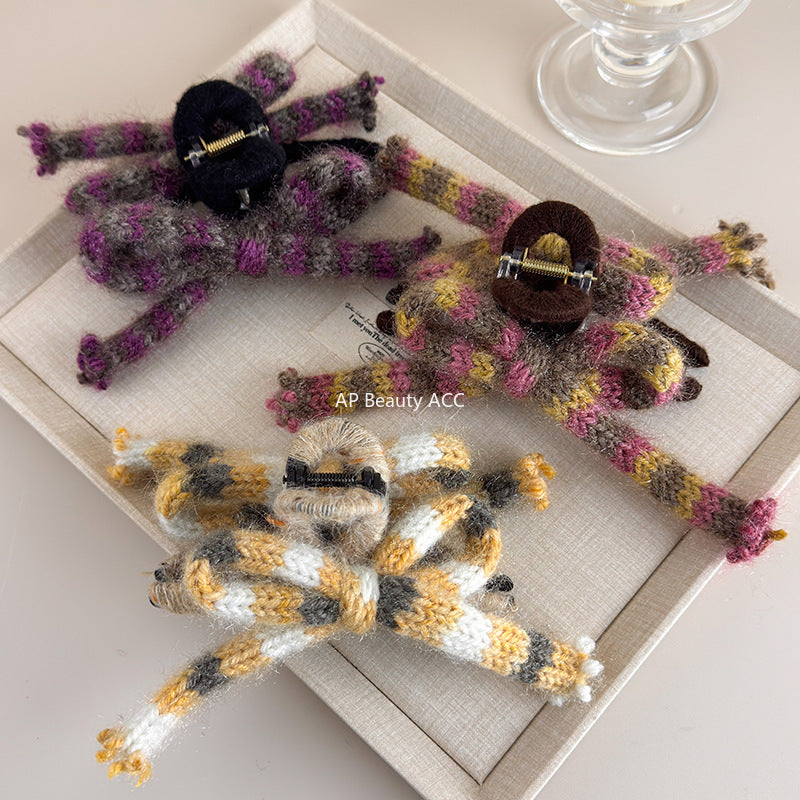 E관 - 털실 니트 소재 리본 모양 집게핀 [26283] 25.11-2