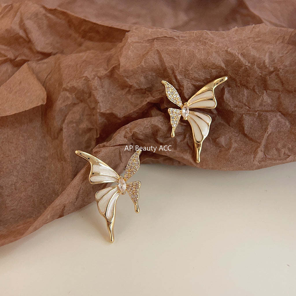 C관 - 고급스러운 하트 오일 코팅 귀걸이 14K 도금 은침 귀걸이 [3912] 24.05-2