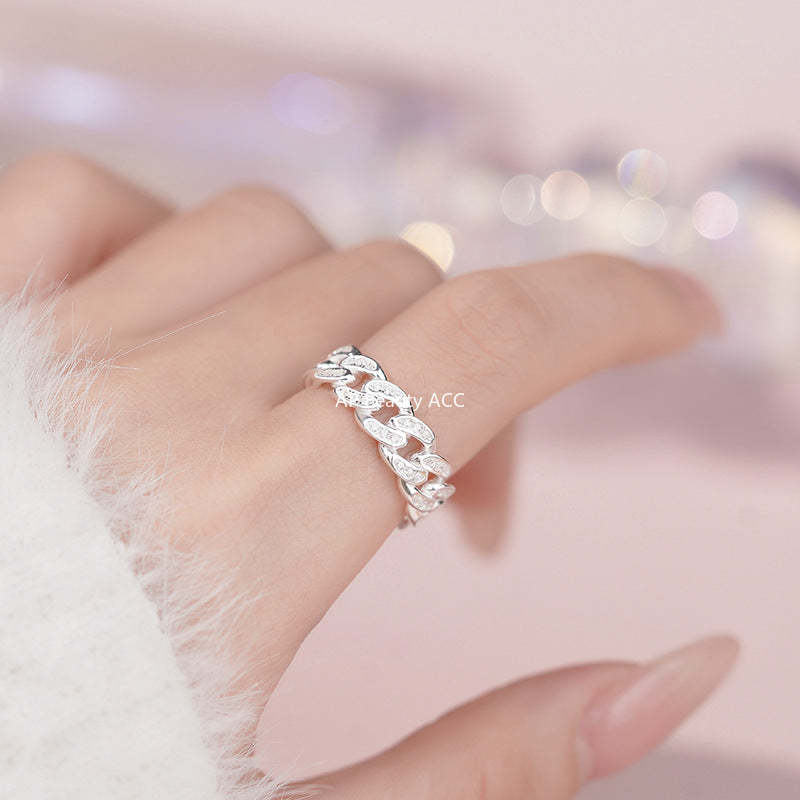 B관 - 925 실버 체인 디자인 오픈형 반지 [YC3219R_1] 25.11-3