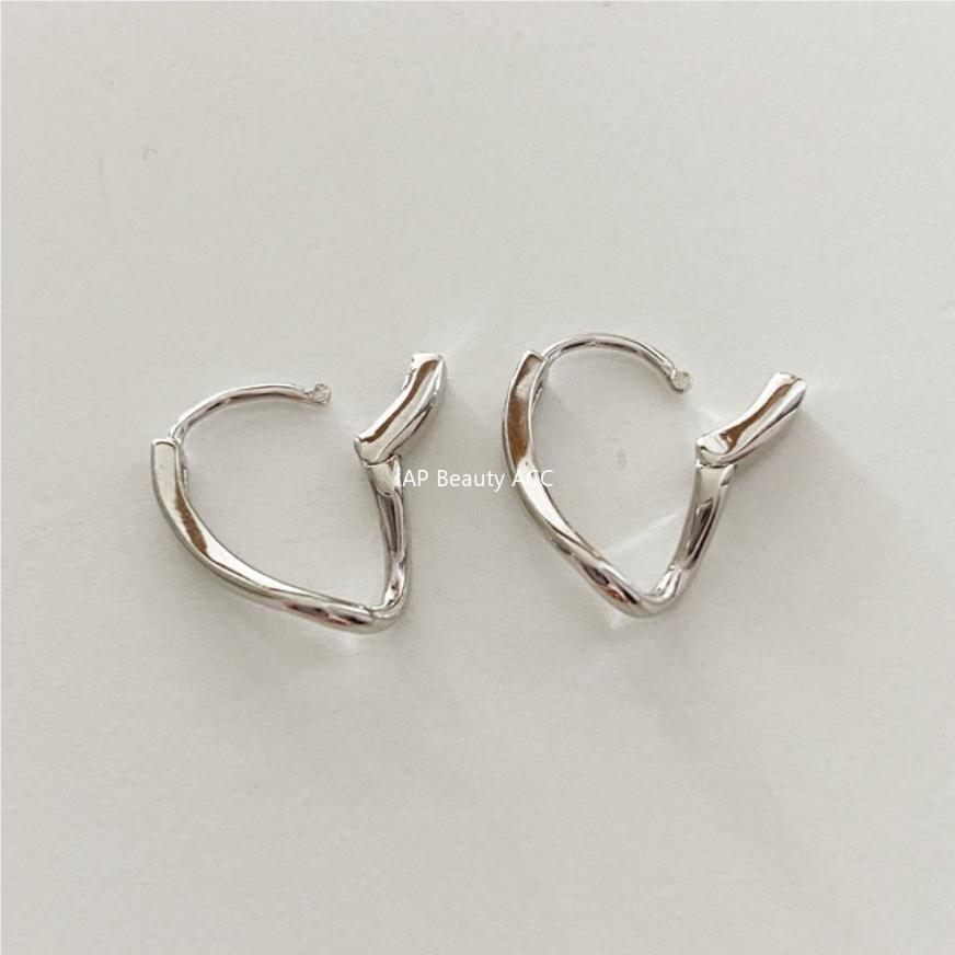 F관 - 925 실버 불규칙 곡선 링 귀걸이 [C1094] 25.10-4