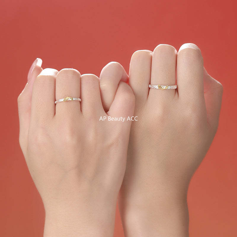 B관 - 999 실버 텍스처 물고기 디자인 커플 반지 [YC3769R_1] 25.11-3