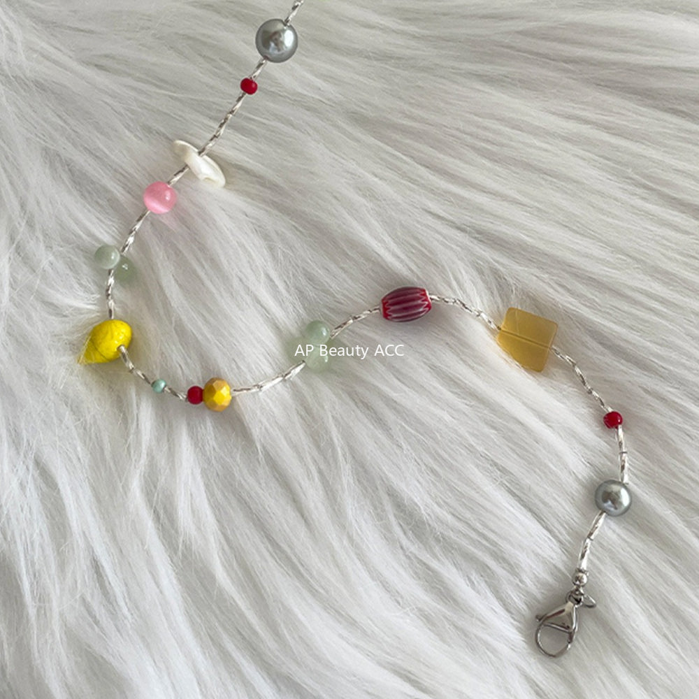 A관 - 컬러 원석 자개 비즈 목걸이 [XL-1215] 25.10-1