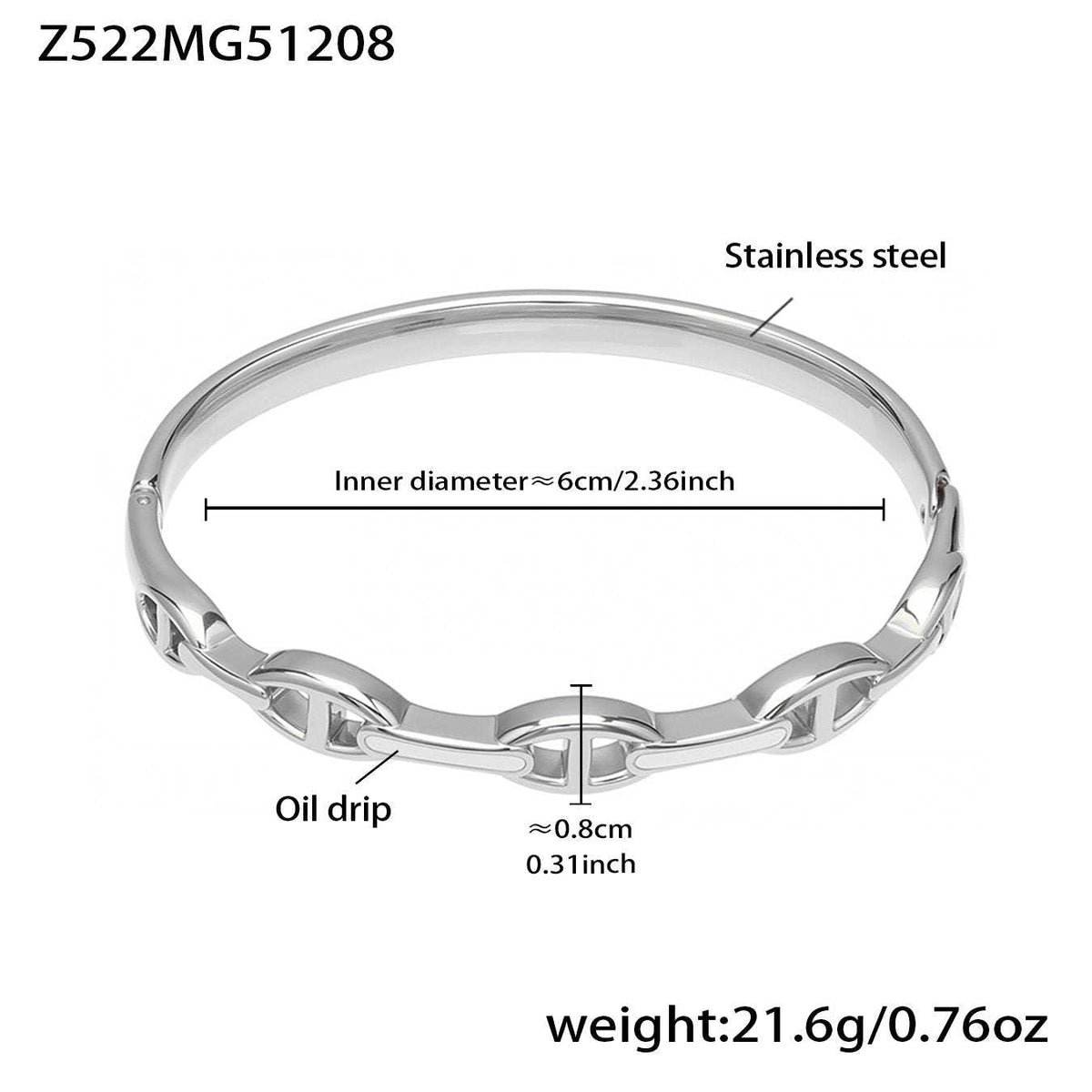D관 - 스테인리스 스틸 18K 도금 버클 팔찌 [Z522-Z523-Z524] 25.12-3