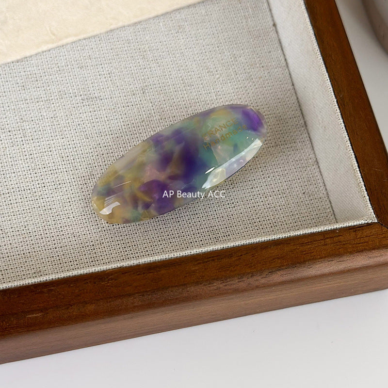 E관 - 프렌치 타원형 셀룰로이드 소형 헤어핀 [24383] 25.10-2