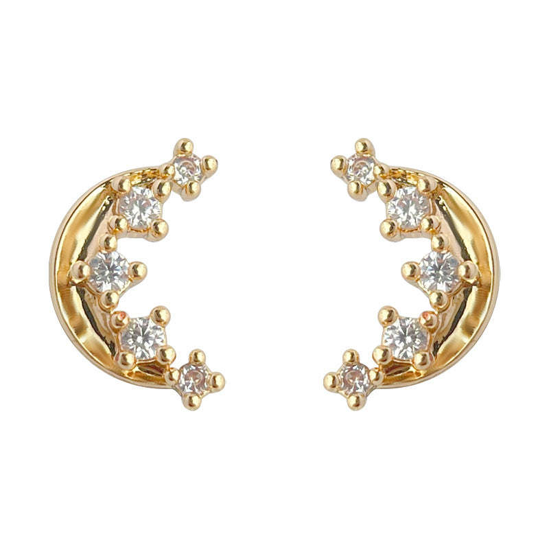 C관 - 미니 초승달 큐빅 은침 귀걸이 [4829] 25.02-1