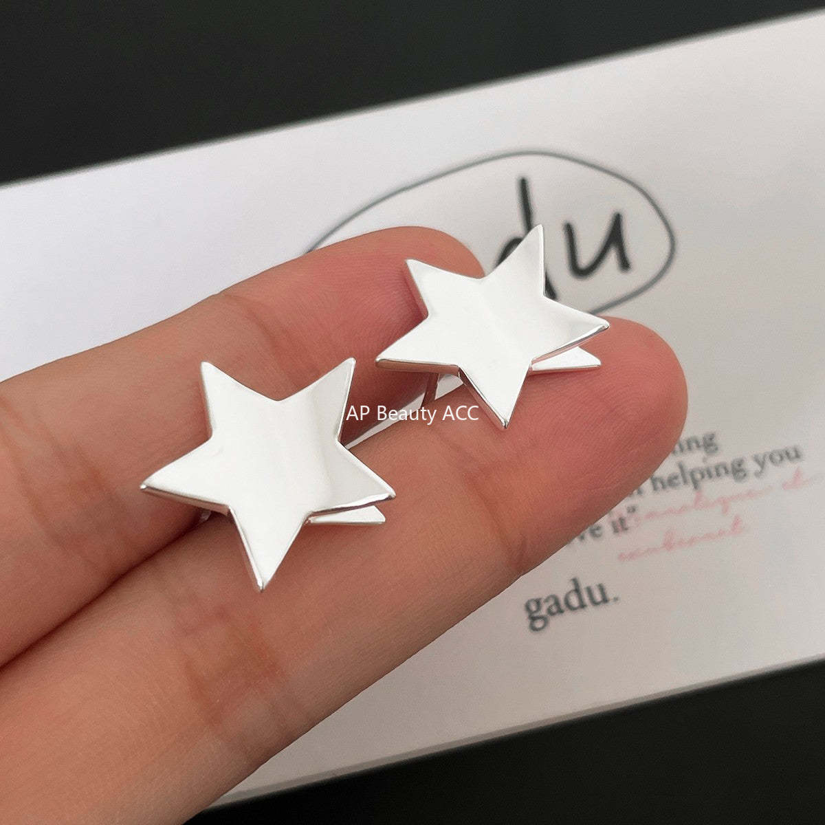 A관 - 실버 입체 별 모양 925 은침 귀걸이 [EH-2399] 25.12-3