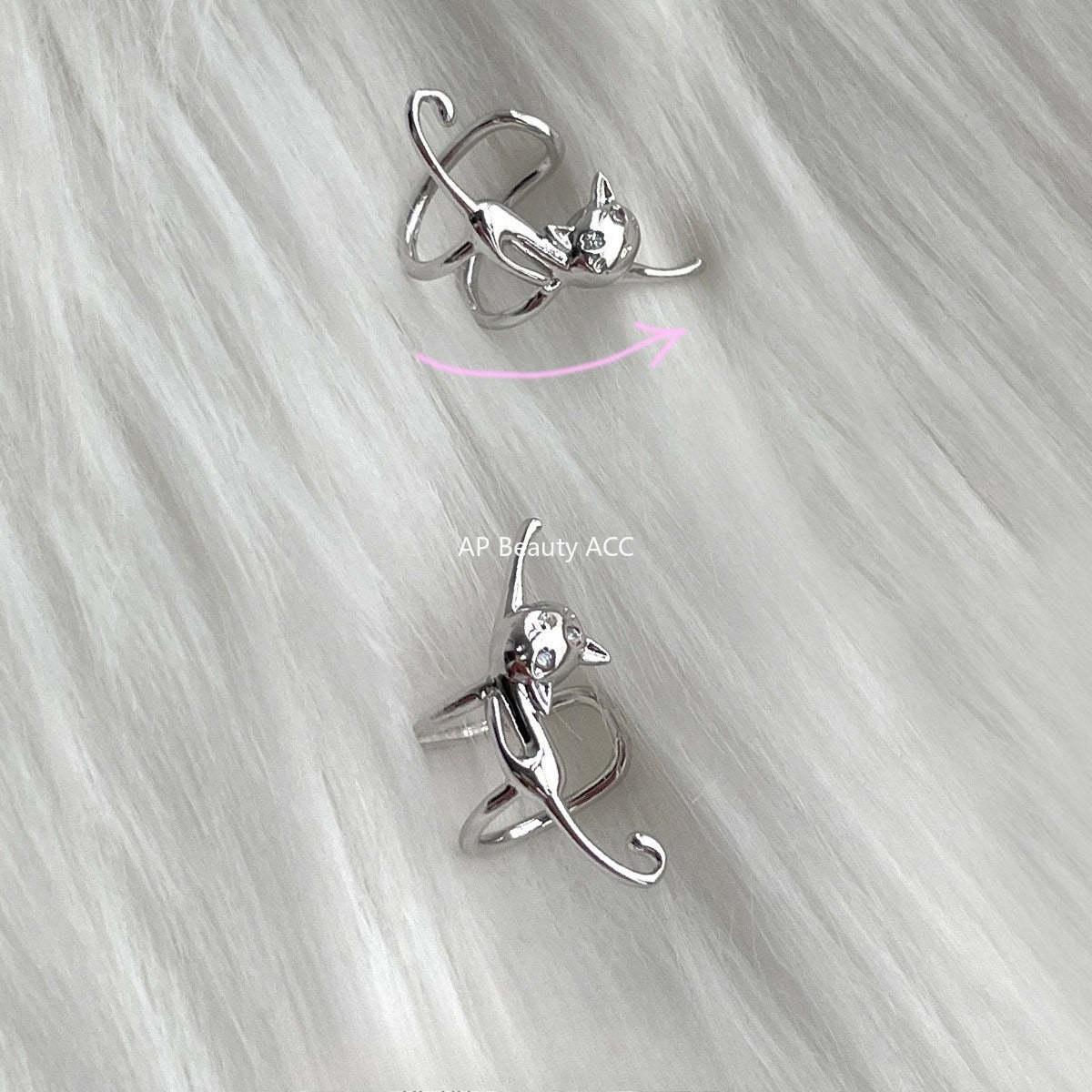 A관 - 고양이 디자인 좌우대칭 이어커프 귀걸이 [EH-3964] 25.09-4