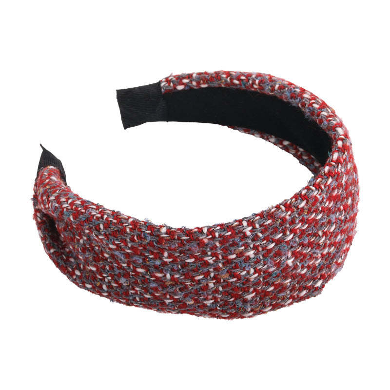 E관 - 모직 털실 패턴 와이드 머리띠 [27733] 25.12-1