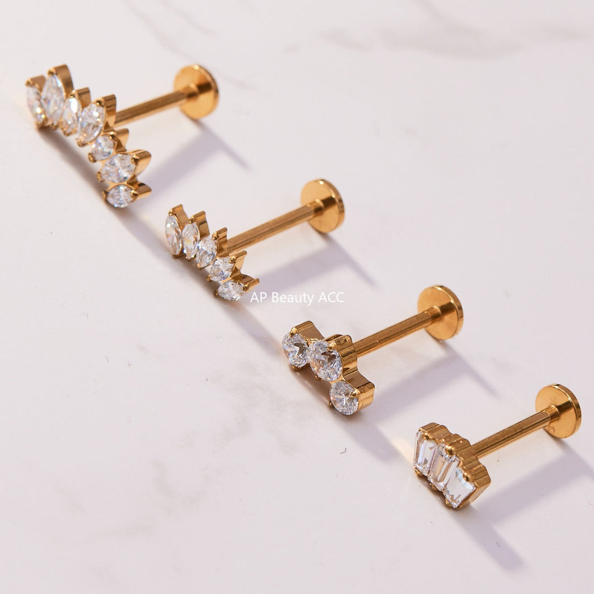 D관 - 티타늄 합금 스틸 입술용 단품 피어싱 [T009] 25.11-2