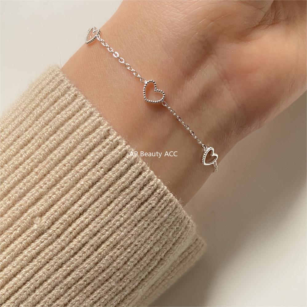 F관 - 925 실버 하트 펜던트 팔찌 [A358] 25.12-2