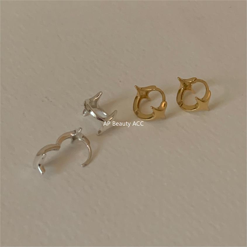 F관 - 925 실버 별 디자인 링 귀걸이 [C1245] 25.10-2