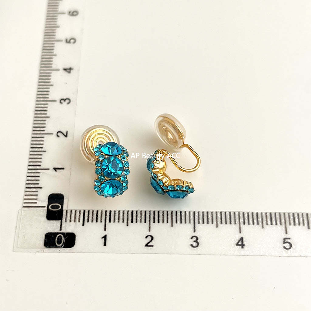 C관 - 18K 도금 에나멜 플라워 이어커프 귀걸이 [EJ0301S] 25.03-1