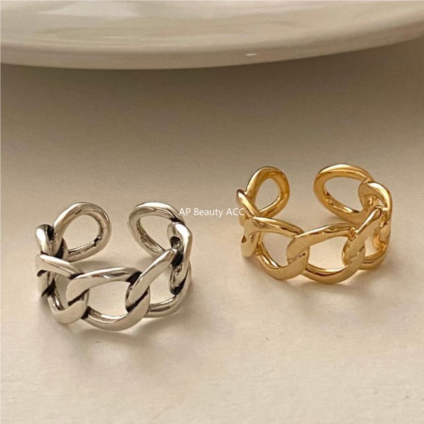 F관 - 925 실버 체인 디자인 오픈형 반지 [J1708] 25.10-4