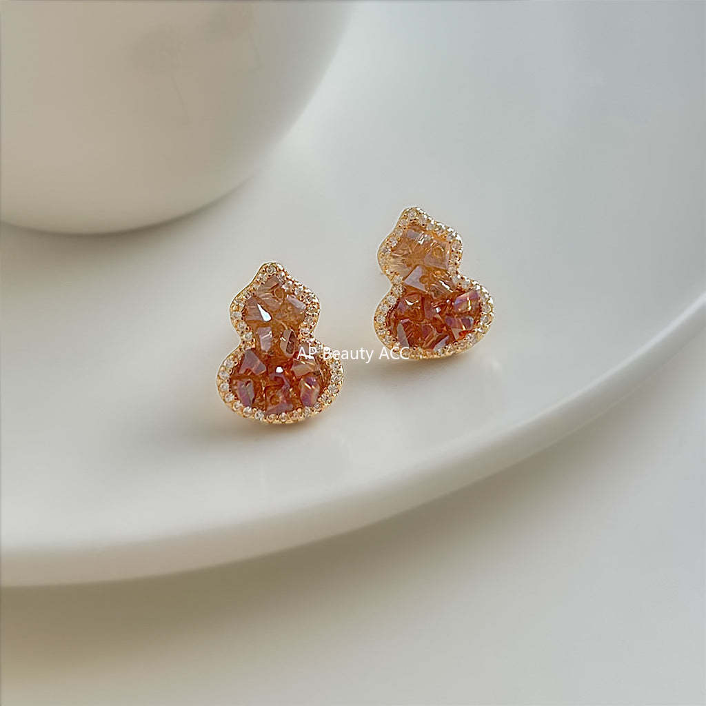 C관 - 925 은침 크리스탈 호리병 모양 큐빅 귀걸이 [6949] 25.10-4