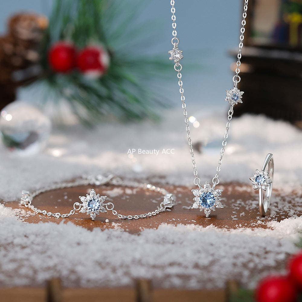 B관 - 999 실버 눈꽃 큐빅 목걸이 반지 팔찌 [YC0938N_1 YC3199R_1 YC4059SL_1] 25.12-3
