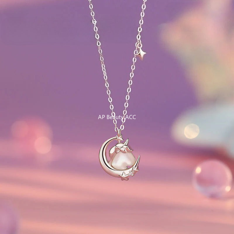 B관 - 999 실버 유니콘 달 디자인 목걸이 귀걸이 팔찌 [YC2200N_1 YC4829E_1 YC5416SL_1] 25.10-1