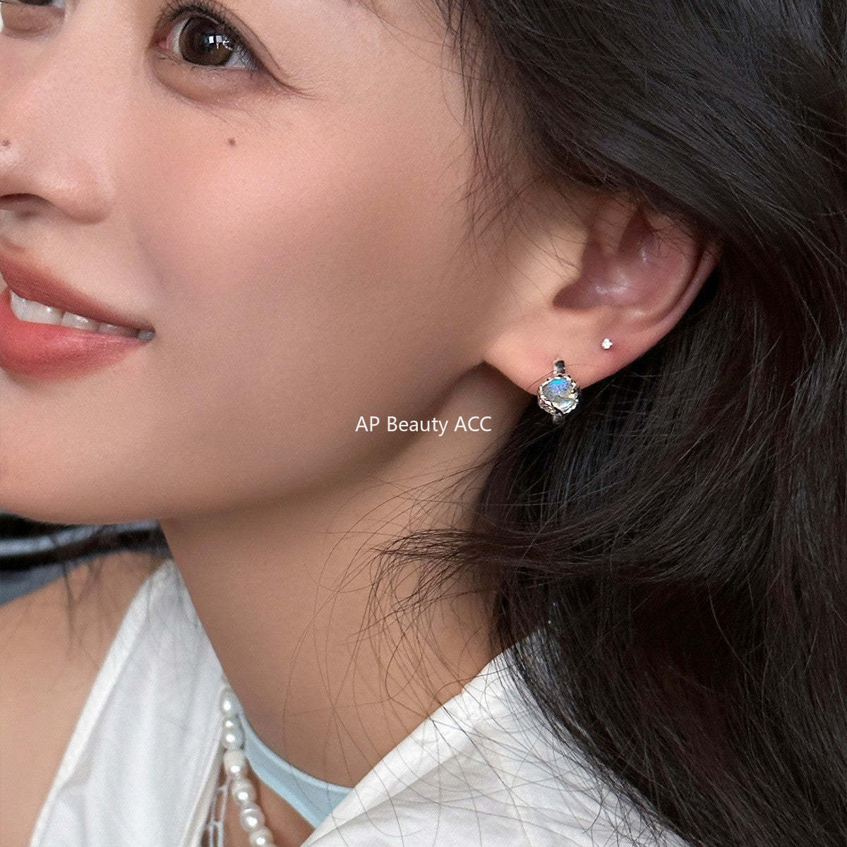 A관 - 925 은침 문스톤 큐빅 귀걸이 [EH-3690] 25.06-4