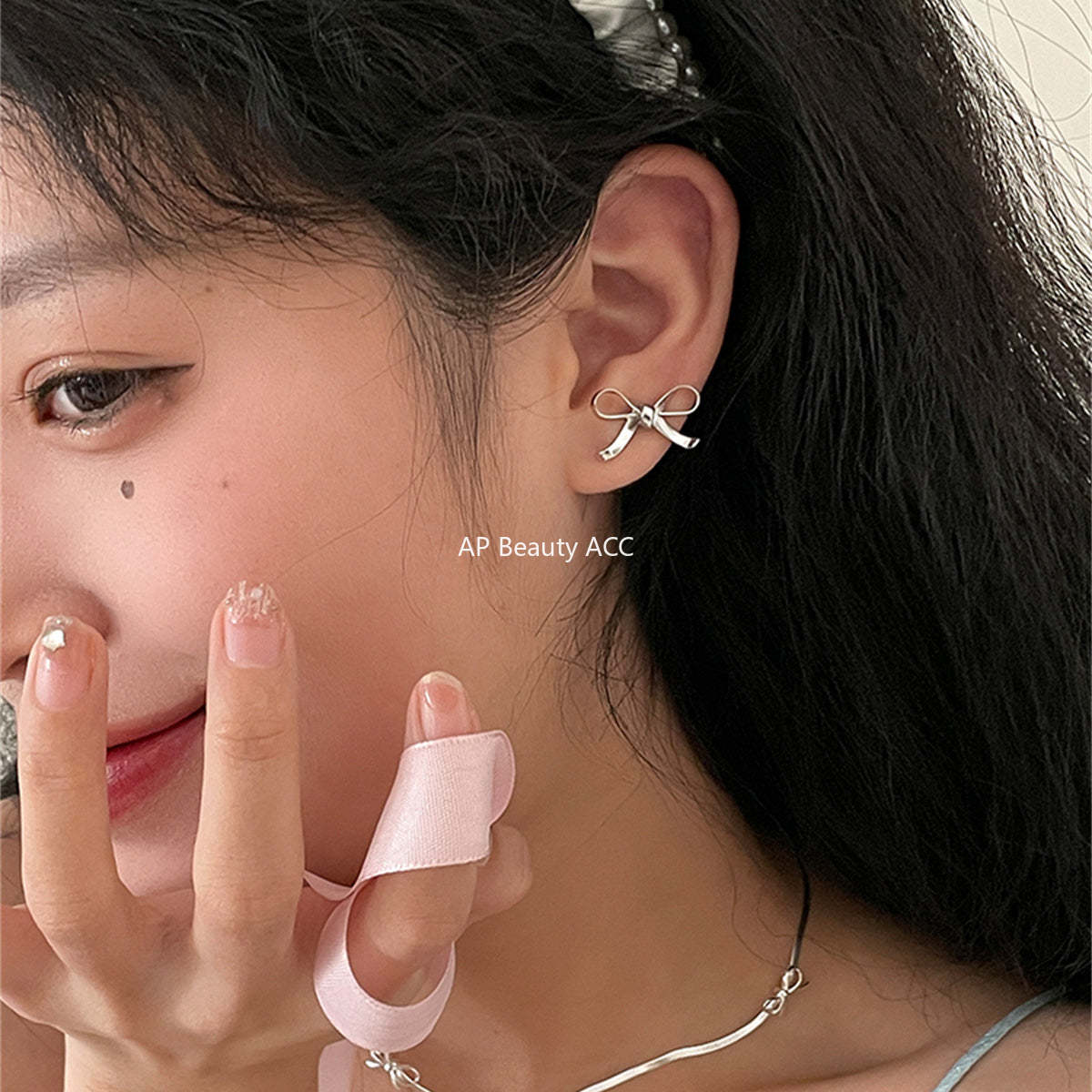 A관 - 925 은침 리본 고급스럽고 산뜻한 귀걸이 [EH-2801] 24.04-3