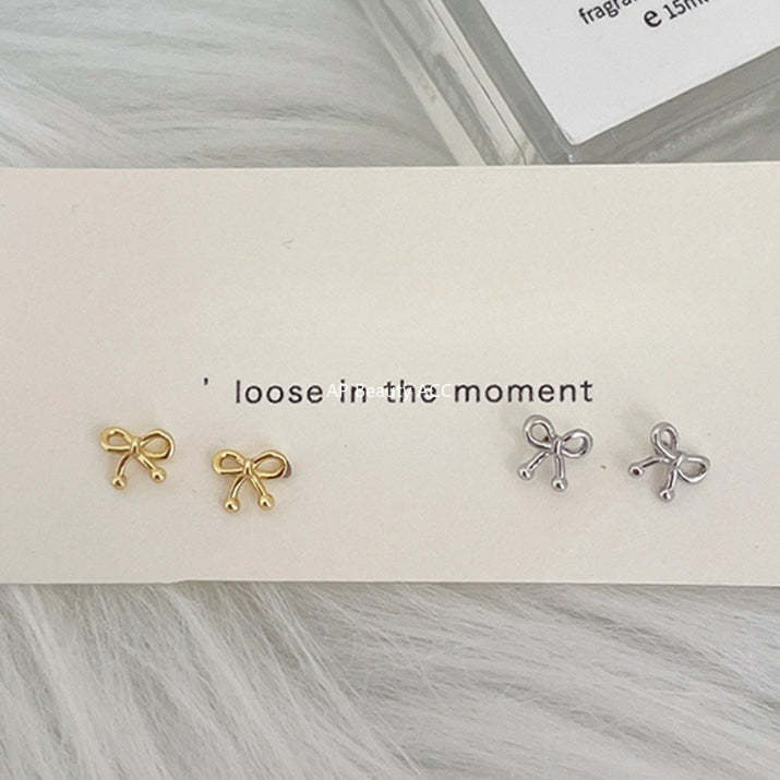 A관 - 999 실버 비즈 리본 디자인 귀걸이 [EH-4180] 25.10-4