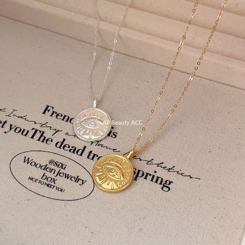 F관 - 925 실버 원형 눈 펜던트 목걸이 [B514] 25.10-1