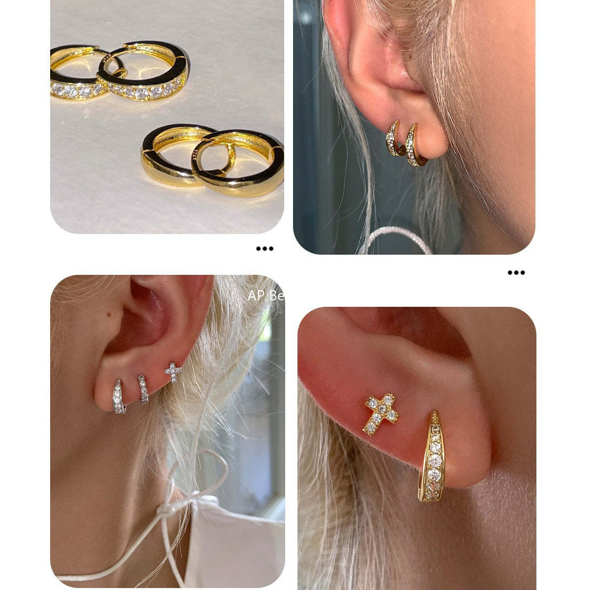 A관 - 큐빅 925 은침 링 후프 귀걸이 [EH-4324] 25.12-2