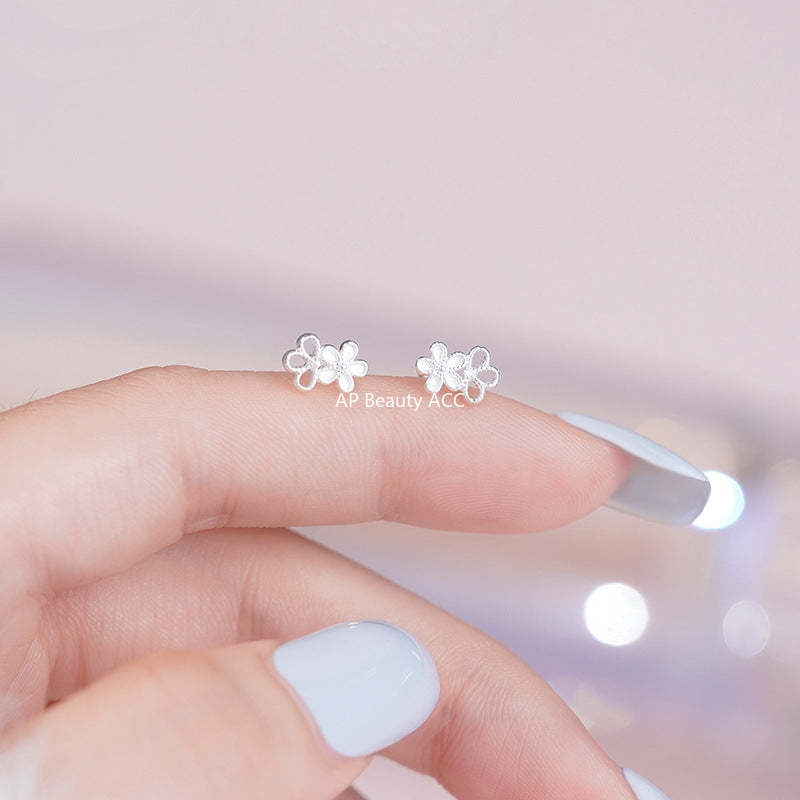 B관 - 999 실버 플라워 피어싱 귀걸이 [YC3208E_1] 25.10-2