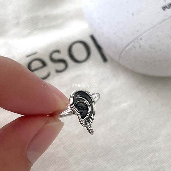 A관 - 925 실버 빈티지 귀 모양 오픈형 반지 [JZ-0657] 25.10-5