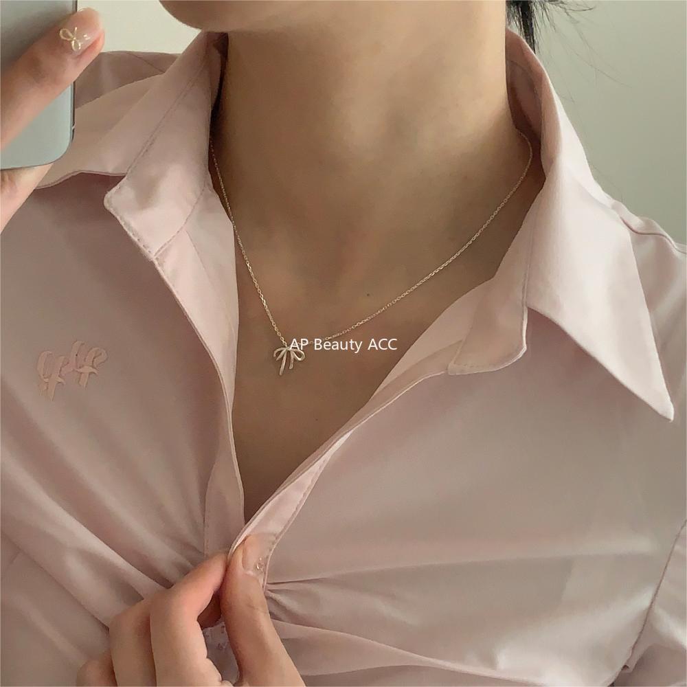 F관 - 925 실버 리본 펜던트 목걸이 [B1297] 24.06-2