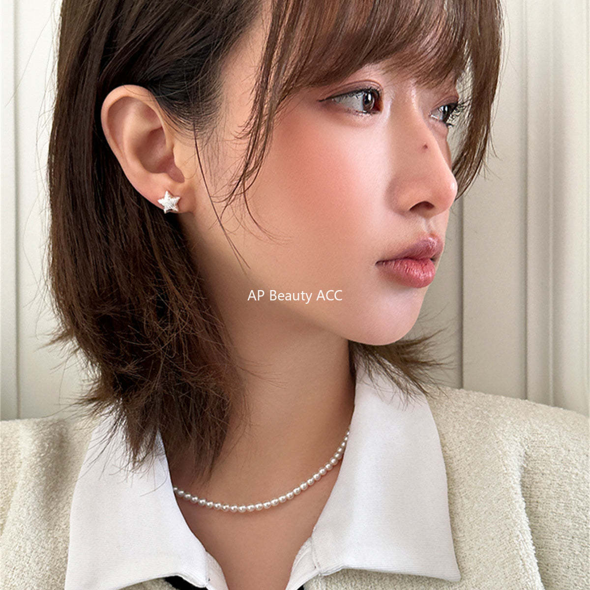 A관 - 샌드 텍스처 별 모양 은침 귀걸이 [EH-3463] 25.04-3