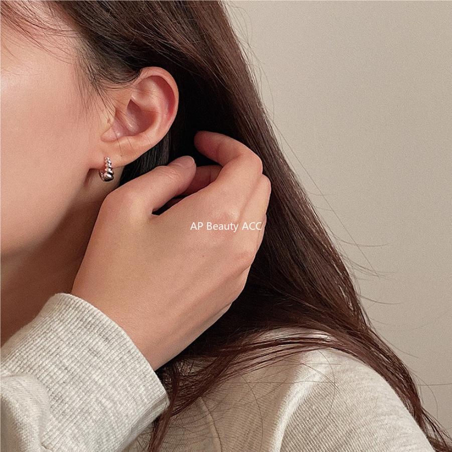 F관 - 925 실버 꼬임 디자인 링 귀걸이 [C1061] 25.09-4