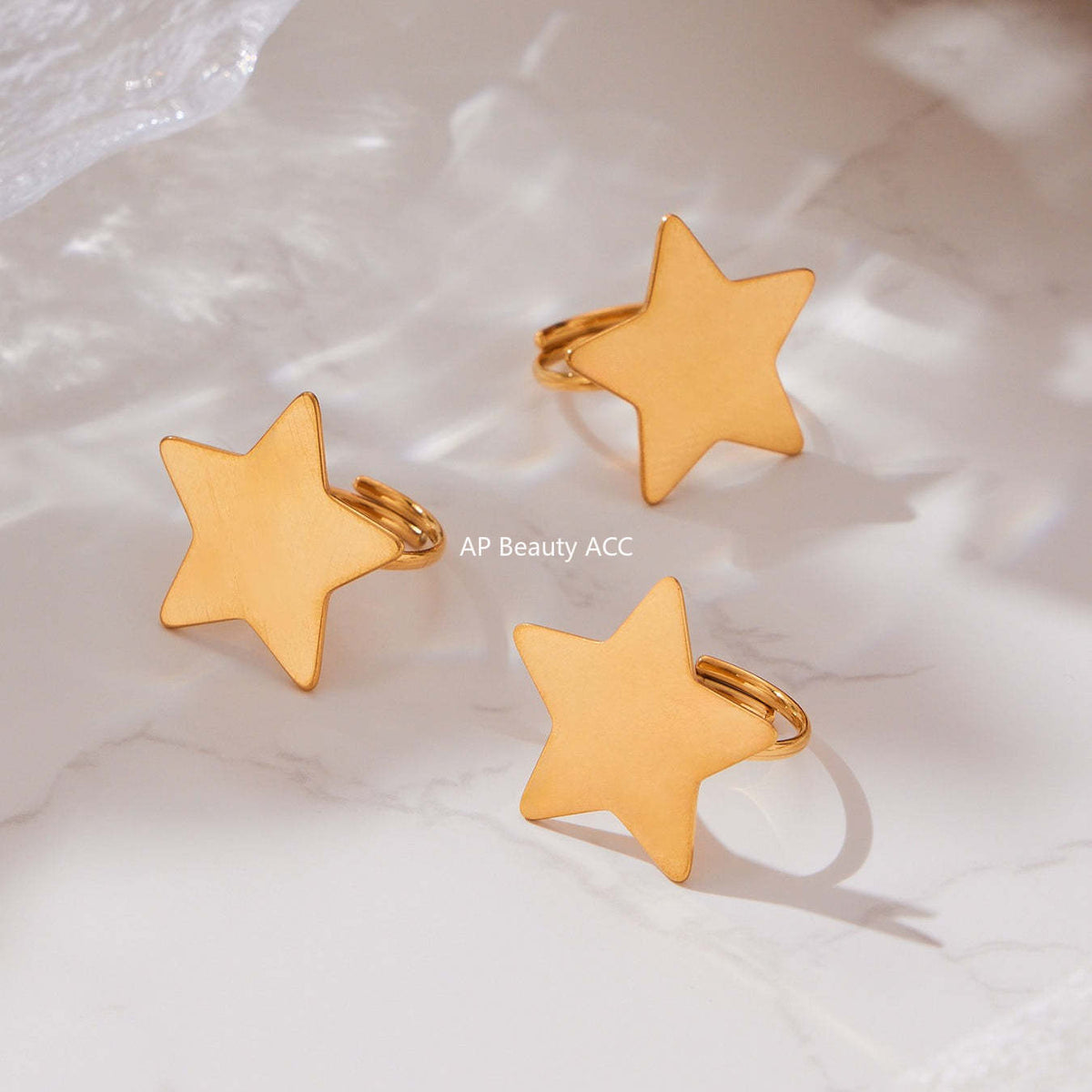 D관 - 스테인리스 18K 도금 별 디자인 목걸이 귀걸이 반지 [TXP457] 25.10-5