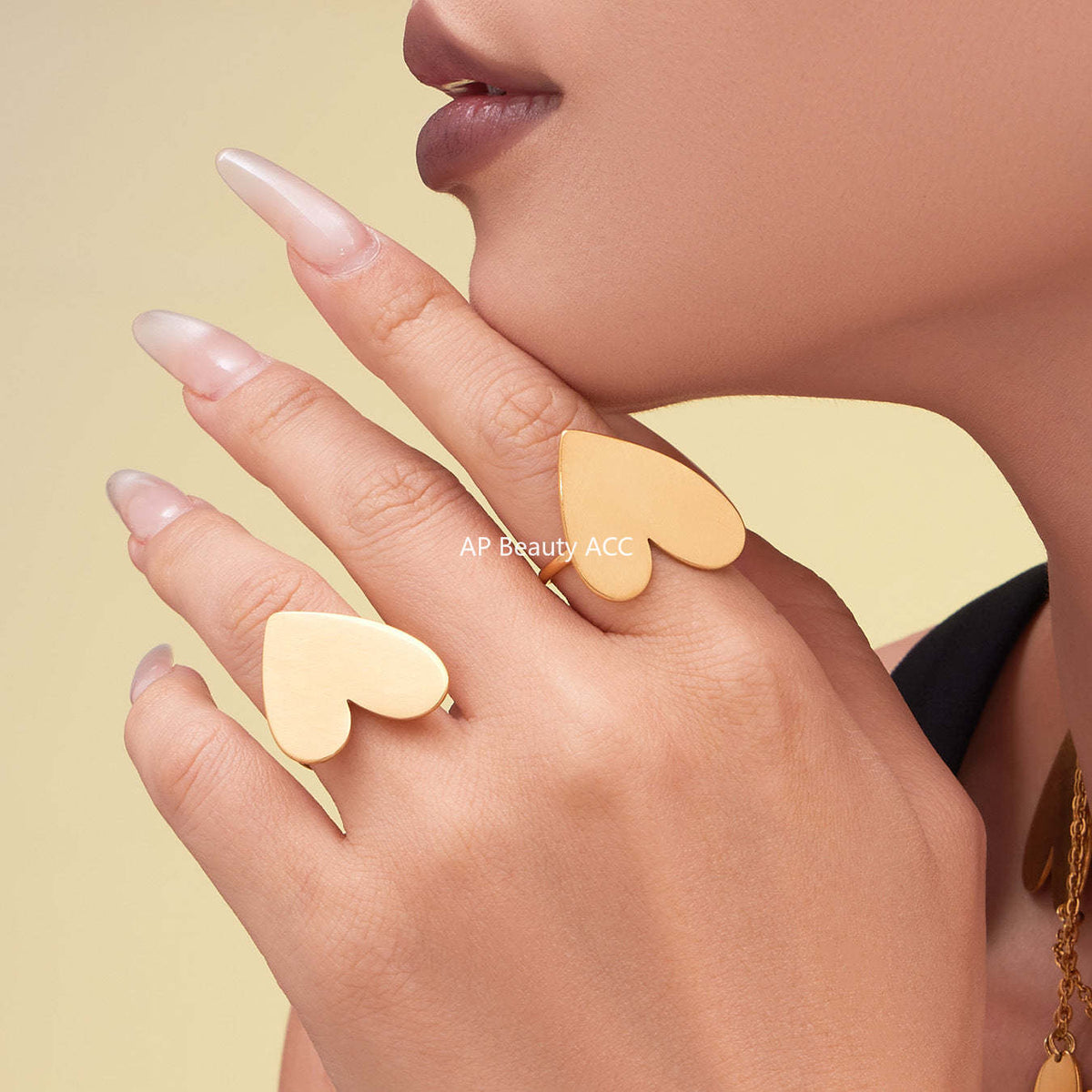 D관 - 스테인리스 18K 도금 비대칭 하트 디자인 목걸이 귀걸이 반지 [TXP462] 25.10-5