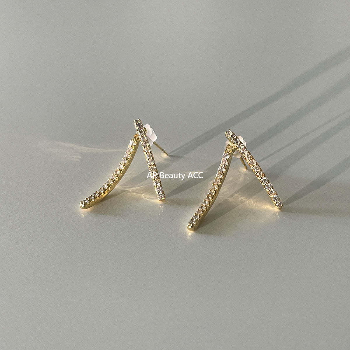 A관 - 925 은침 지오메트릭 라인 큐빅 귀걸이 [EH-4018] 25.10-2