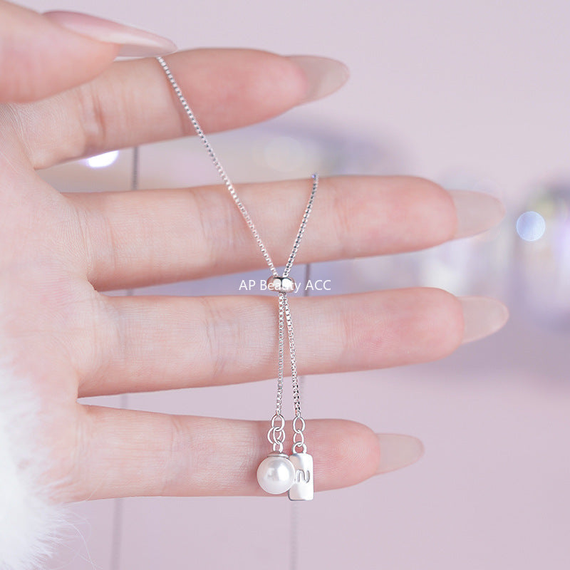 B관 - 925 실버 진주 사각 펜던트 목걸이 [YC2096N_1] 25.10-3