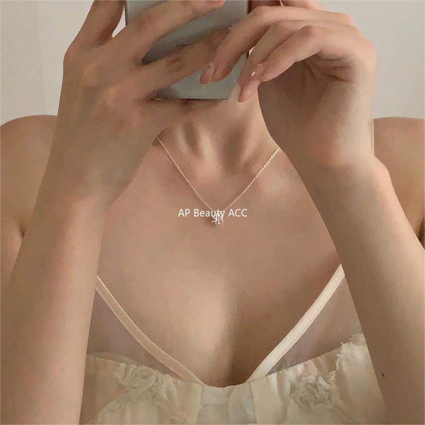 F관 - 925 실버 라인 플라워 목걸이 [B1303] 24.07-2
