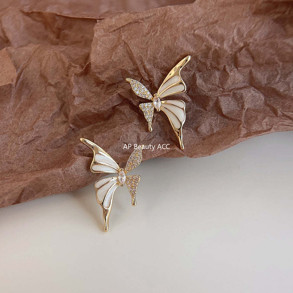 C관 - 고급스러운 하트 오일 코팅 귀걸이 14K 도금 은침 귀걸이 [3912] 24.05-2