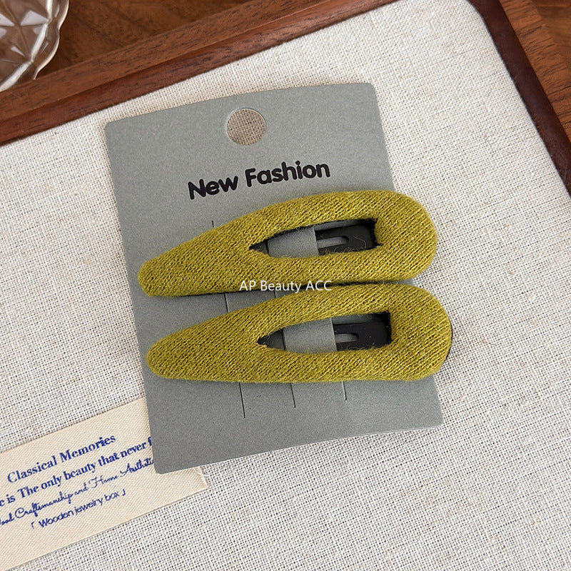 E관 - 모직 물방울 모양 사이드 헤어핀 [27647] 25.11-1