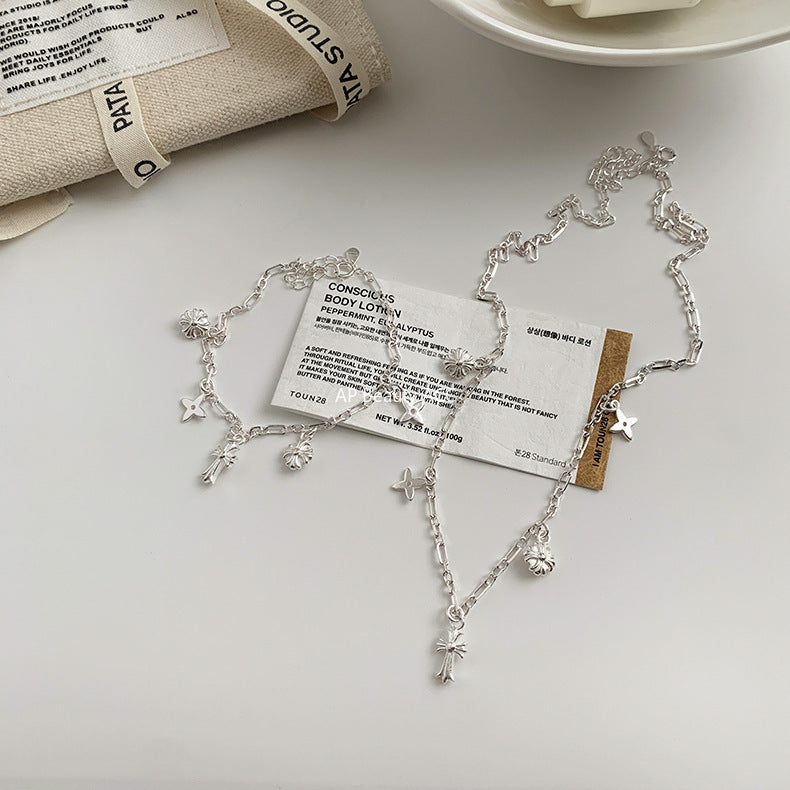 A관 - 925 실버 십자가 클로버 펜던트 팔찌 목걸이 [1037] 25.10-3