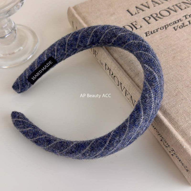 E관 - 니트 스트라이프 와이드 스펀지 머리띠 [27524] 25.09-4