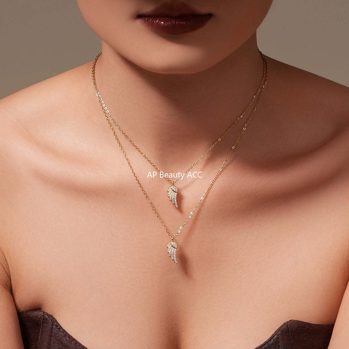 D관 - 스테인리스 스틸 날개 큐빅 18K 도금 팔찌 목걸이 귀걸이 반지 [TXP486] 25.11-4