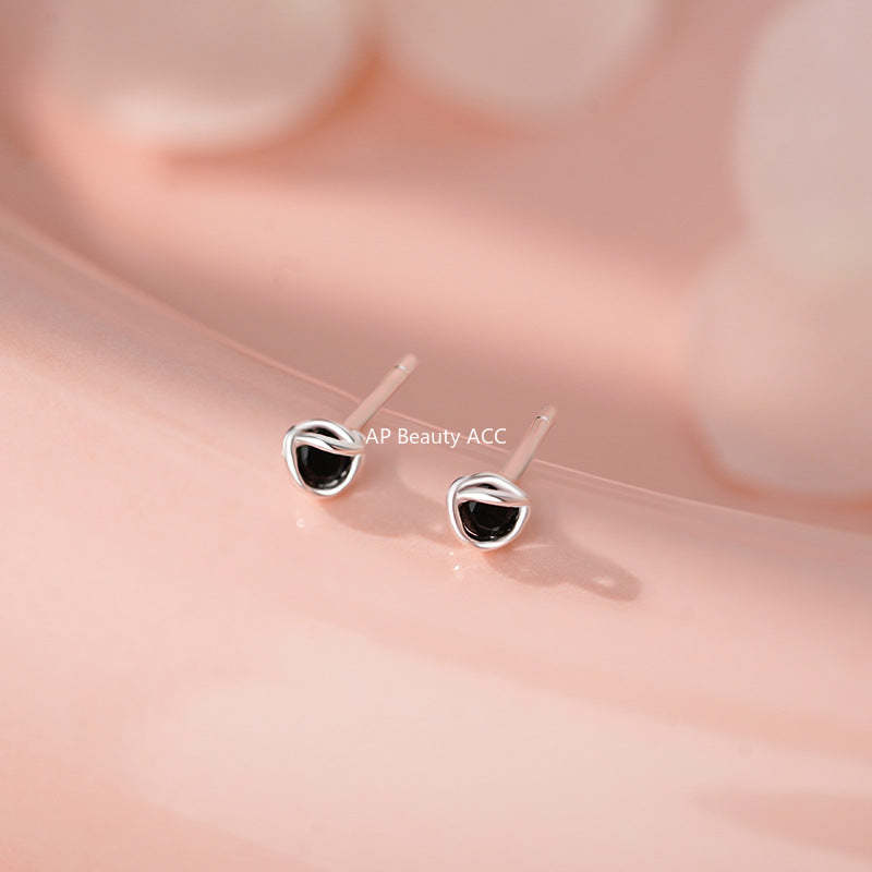 B관 - 999 실버 컬러 큐빅 스터드 귀걸이 [YC10043E] 25.12-1