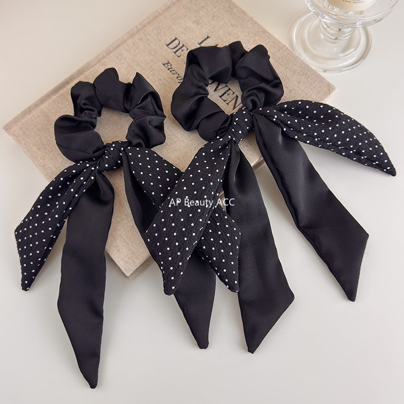 E관 - 도트 패턴 리본 디자인 머리끈 헤어밴드 [27568] 25.10-3