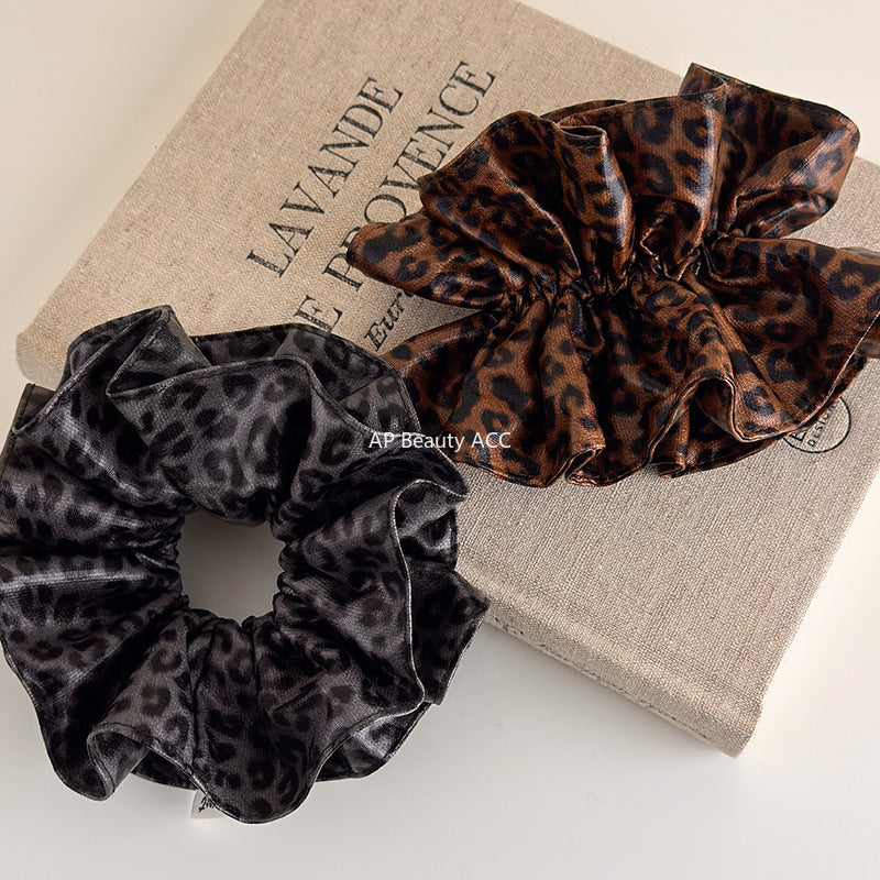 E관 - 호피 패턴 가죽 곱창 헤어밴드 [27657] 25.11-2