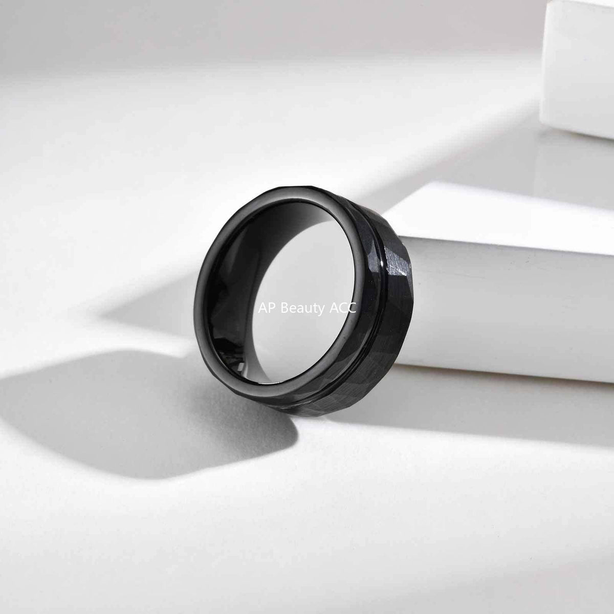 G관 - 텅스텐 스틸 8mm 샌딩 라인 반지 [TCR-104B07] 25.10-5