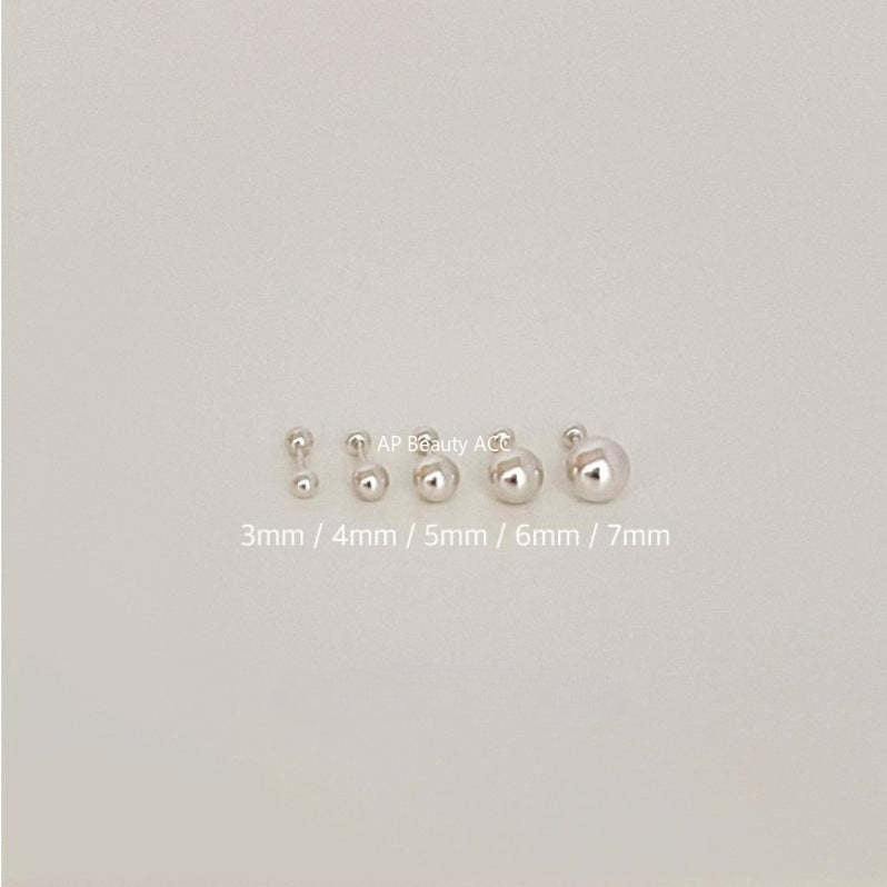 F관 - 925 실버 비즈 피어싱 귀걸이 [C876] 25.12-1