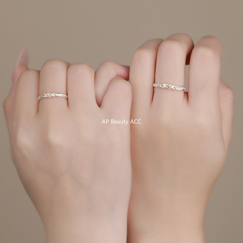 B관 - 999 실버 사각별 디자인 커플 반지 [YC3552R_1] 25.10-3